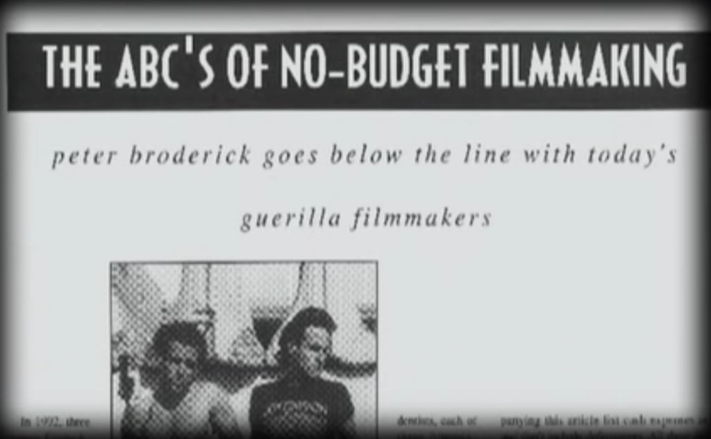 kevin smith made clerks in part by following the ABC's of no-budget filmmaking, a guide by Peter Broderick that he found in a movie magazine