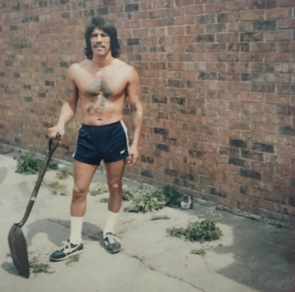 Danny Trejo doing some landscape work in 1980, five years before he broke into the film industry