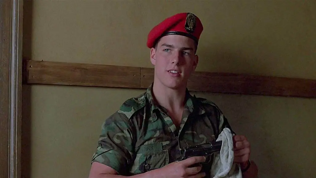 His first speaking role as a staff sergeant in Taps (1981).