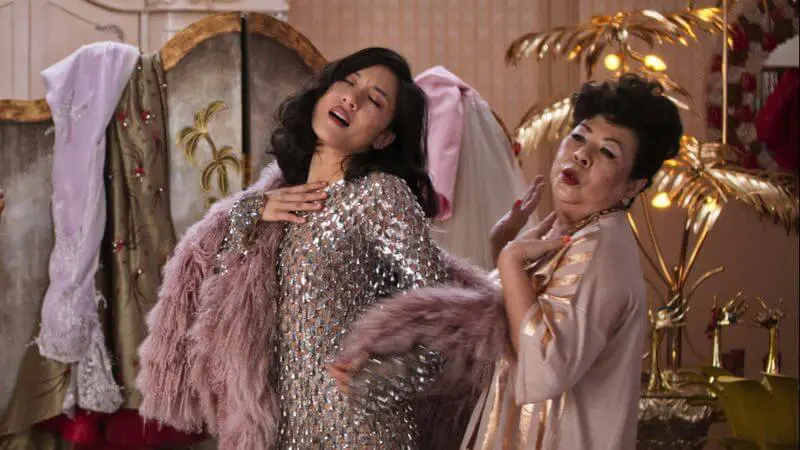 Crazy Rich Asians trying on clothes with mother