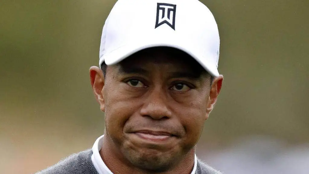 Tiger Woods reacts during the second round of the Phoenix Open in 2015. Many golf journalists called it rock bottom for the superstar.