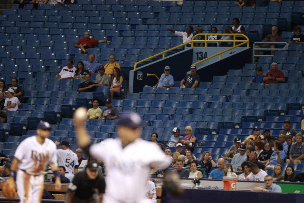 Empty seats became a regular sight in the Tampa Bay Rays' early days at Tropicana Field