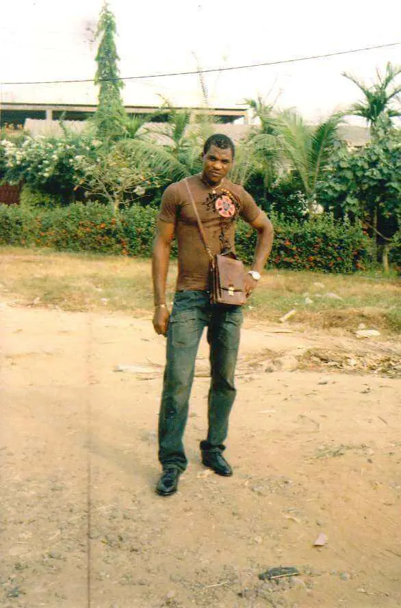 22-year-old Francis Ngannou poses for the camera in his home country of Cameroon before he became a UFC star.