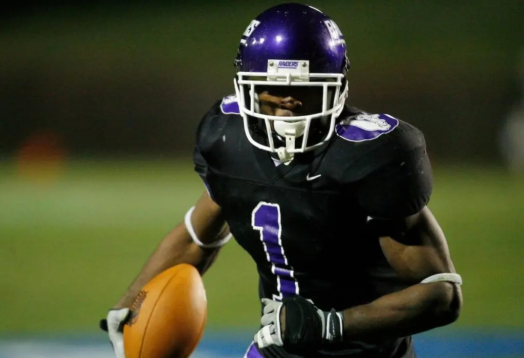 Pierre Garcon totes the ball for Mount Union College, a Division 3 school