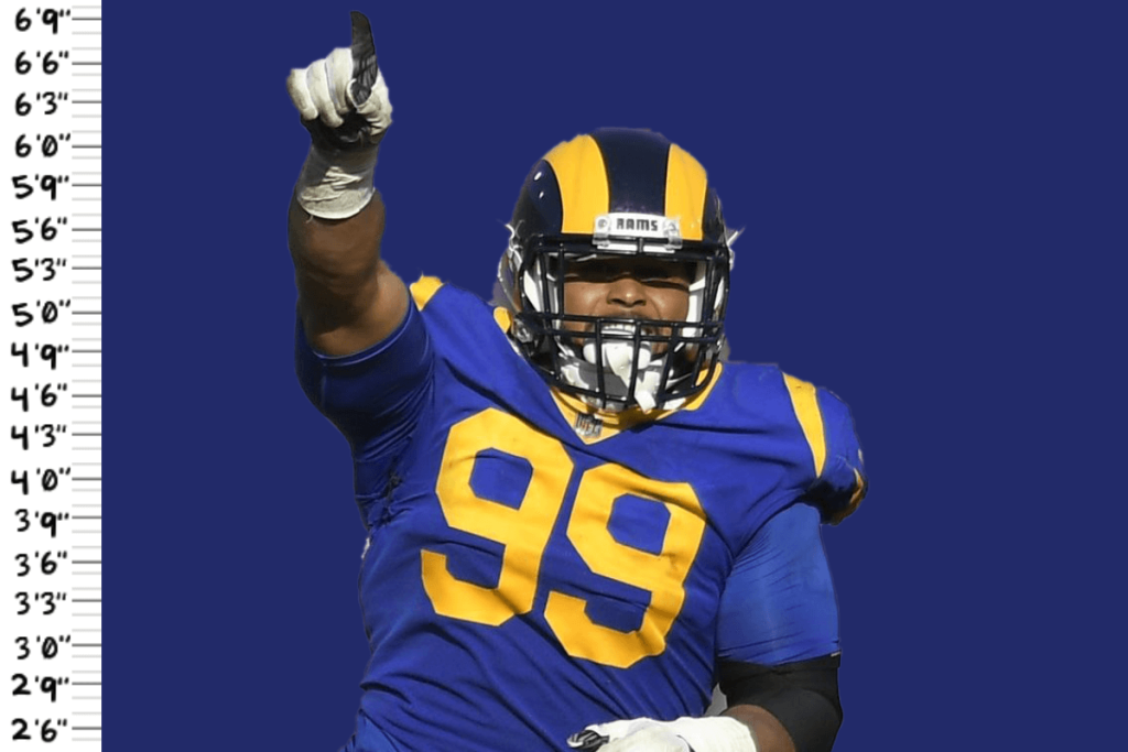 Aaron Donald is 6'1" which is on the smaller side for NFL defensive linemen