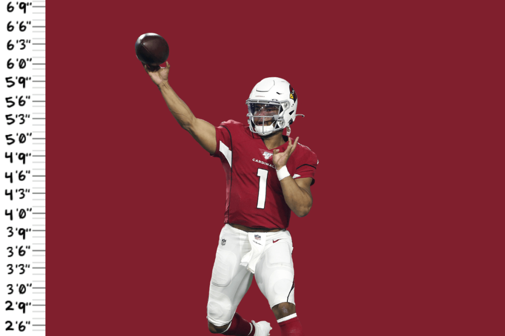 Kyler Murray is 5'10" making him the smallest NFL quarterback and 4.5 inches smaller than average
