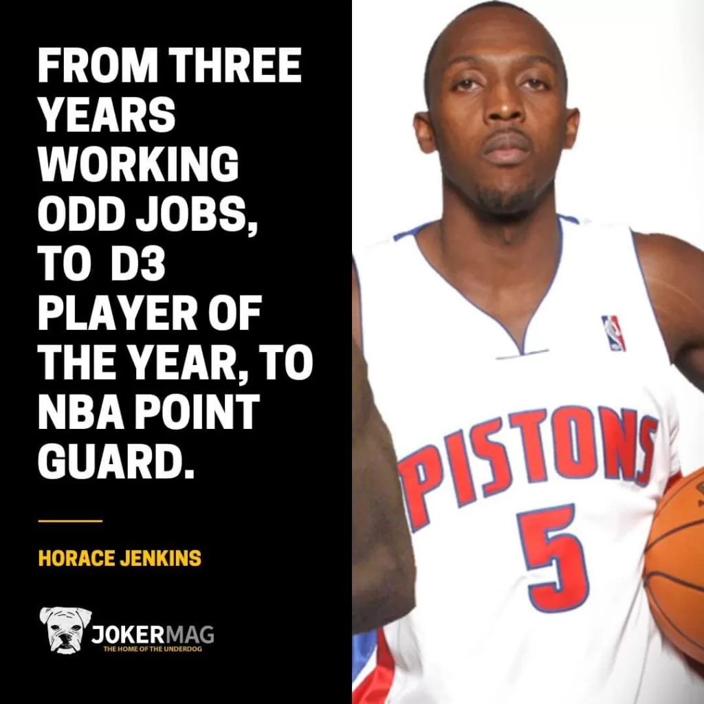 Horace Jenkins: From three years working odd jobs, to D3 Player of the Year, to NBA point guard.