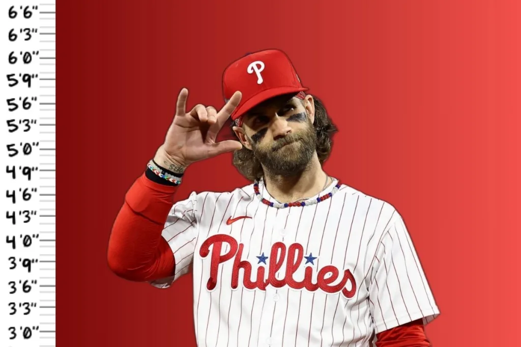 At 6 feet 2 inches, Bryce Harper is about 1.2 inches taller than the average MLB first baseman