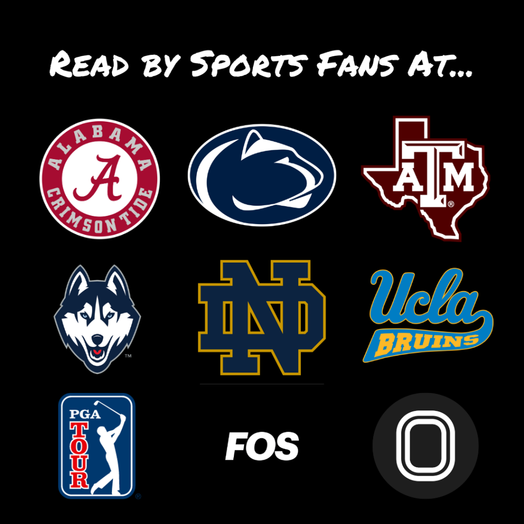 The Underdog Newsletter by Joker Mag is read by sports fans at University of Alabama, Penn State, Texas A&M, UConn, Notre Dame, UCLA, the PGA Tour, Front Office Sports, and Overtime.