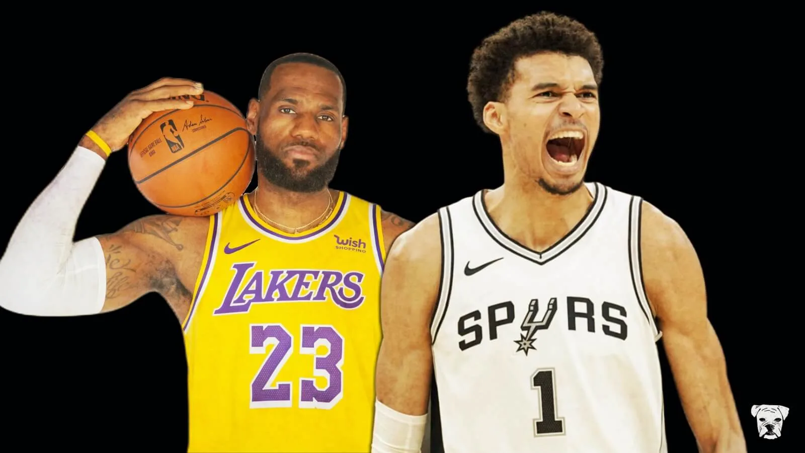 Breaking down the average age of NBA players at each position, according to official data for the 2024-25 NBA season. Illustration features LeBron James and Victor Wembanyama.