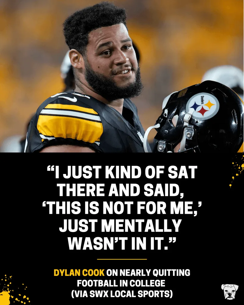 NFL lineman Dylan Cook on nearly quitting football in college: "I just kind of sat there and said, ‘This is not for me,’ Just mentally wasn’t in it.”