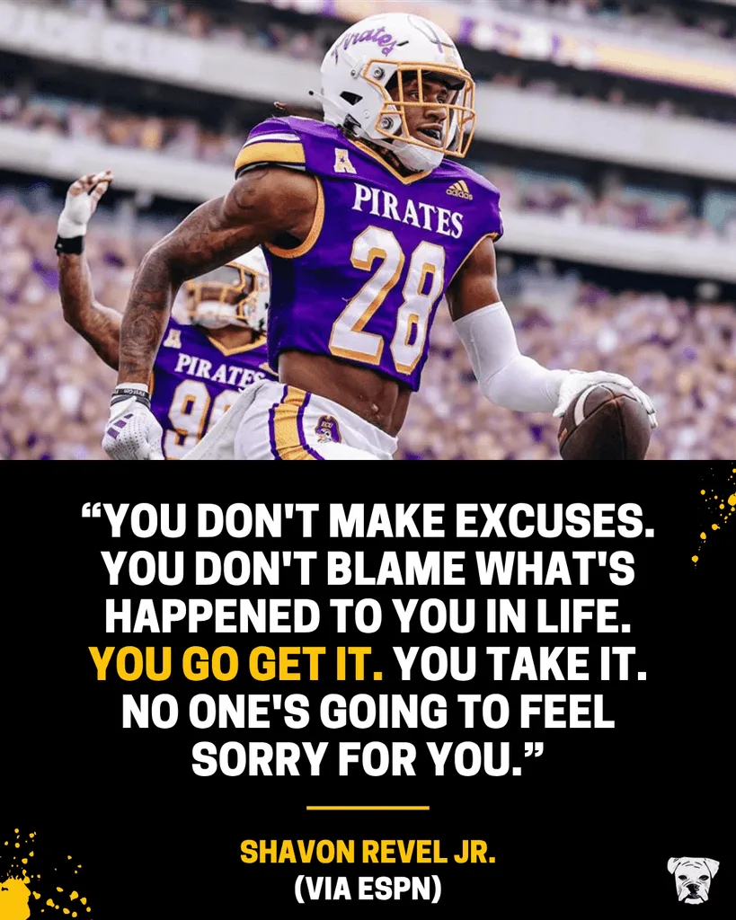 A powerful quote from Shavon Revel Jr. in his 2025 interview with ESPN: “You don't make excuses. You don't blame what's happened to you in life. You go get it. You take it. No one's going to feel sorry for you.”